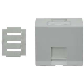 Plastron 45X45 1 Entrée Rj 45 Incliné + Volet