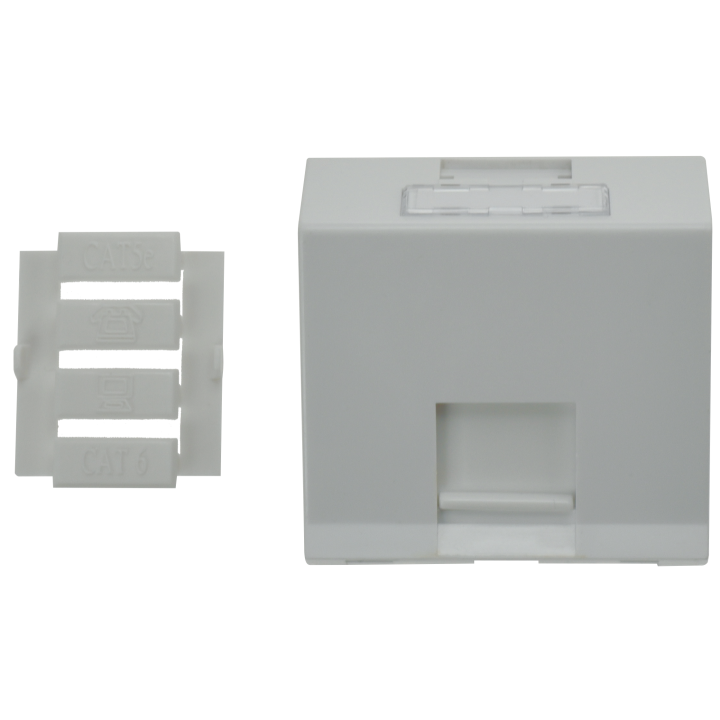 Plastron 45X45 1 Entrée Rj 45 Incliné + Volet