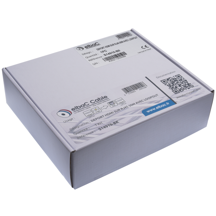 DEPORT HDMI SUR RJ45 50M AVEC LOOPOUT Boite 1 KIT