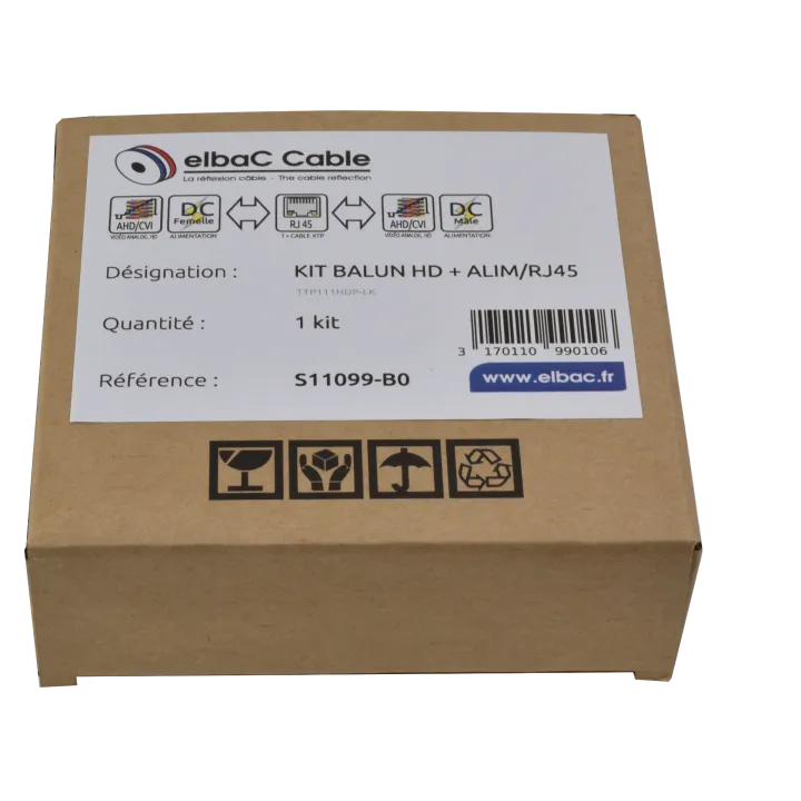Kit Balun Hd+Alimentation/ Rj45 - Ttp111Hdp-Lk Boîte 1 Kit