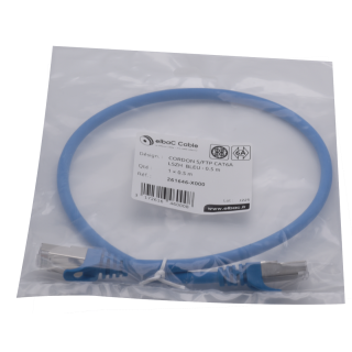 CORDON S/FTP CAT6A AWG26 LSZH BLEU 0.5M Cordon 1 PC0.5