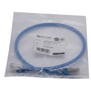 Cordon S/Ftp Cat6A Awg26 Lszh Bleu 0.5M Cordon 1 Pc0.5