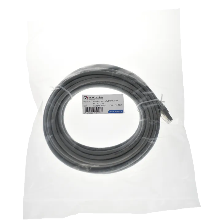 Cordon S/Ftp Cat6A Awg26 Lszh Gris 10M Cordon 1 Pc10M