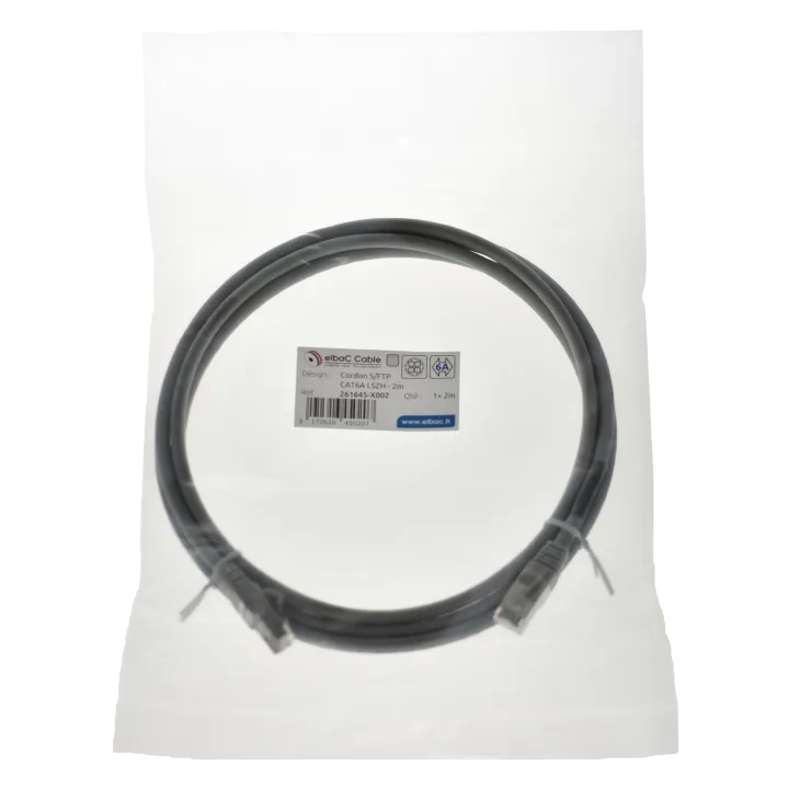 Cordon S/Ftp Cat6A Awg26 Lszh Gris 02M Cordon 1 Pc 2M