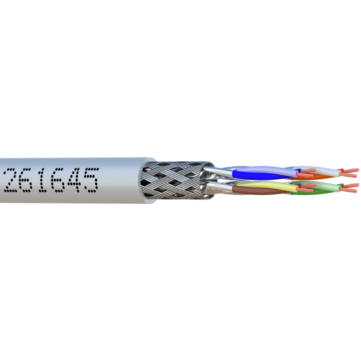 CORDON RJ45 cat6A SFTP  mâle//mâle 0m50  GRIS