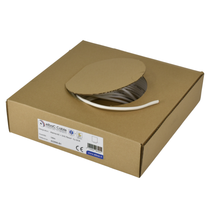 Cable D' Alarme Souple 6C X 0.22 + 2X0.75 100M