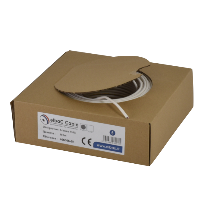 CABLE d' ALARME rigide 6c x 0.22 mm²   100m