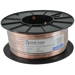 CABLE HP 2 x 2.5mm²  gaine transparente   les 100m.  842225-P1