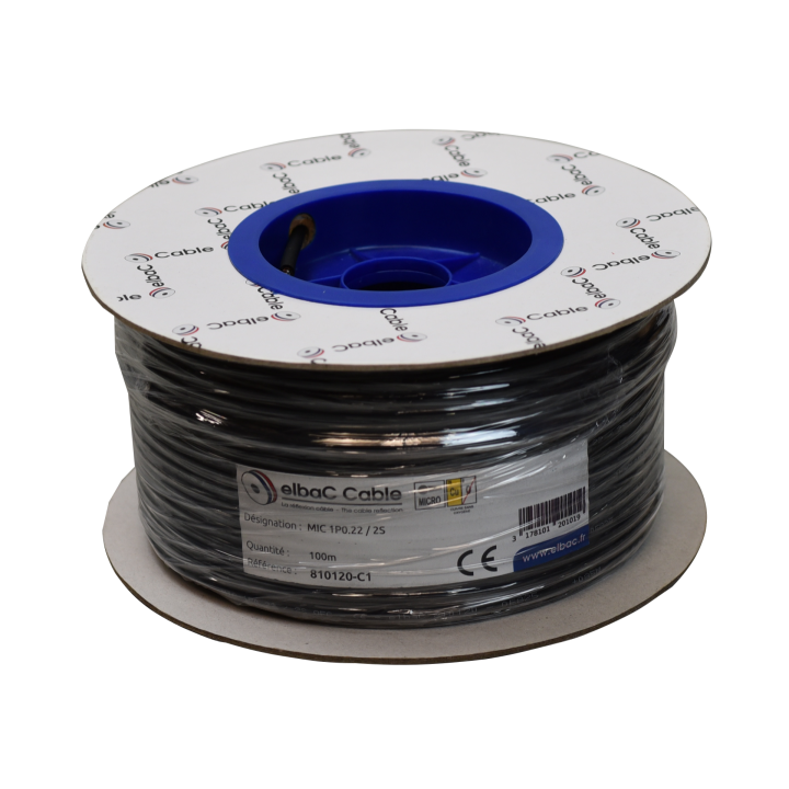CABLE MICRO  2 cond ROND  spécial SONO 100m 810120-C1