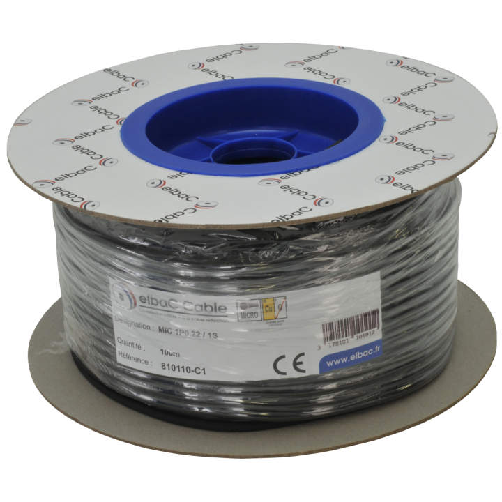 CABLE AUDIO  2 cond ROND 100m  810110-C1