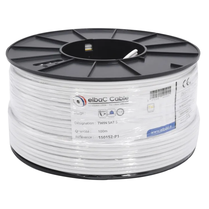 Câble Coaxial Twin 2 X 5Mm Le Rouleau De 100M