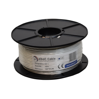 CABLE COAXIAL  5 mm  BLANC   le rouleau de 100 m