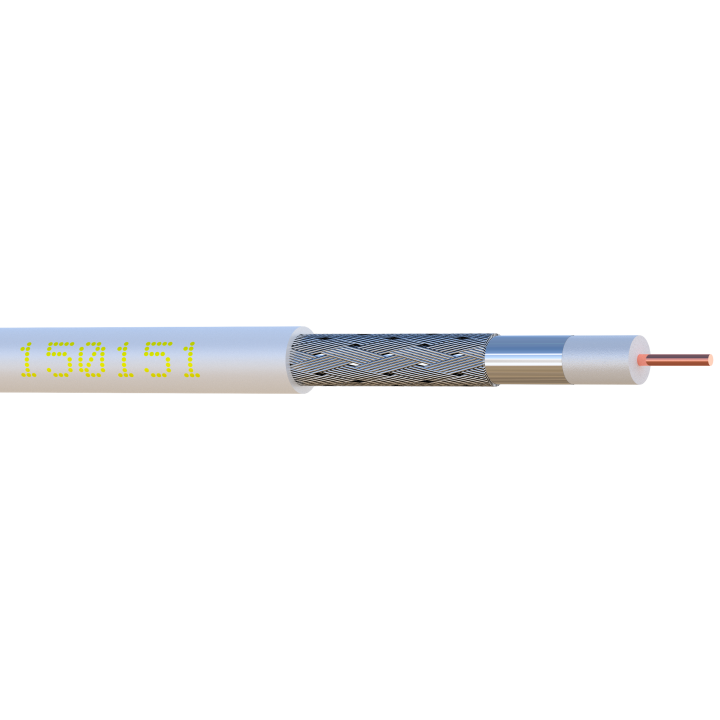CABLE COAXIAL  5 mm  BLANC   le rouleau de 100 m