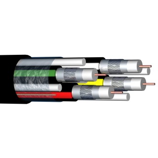CABLE COAXIAL 4x17 PE + extérieur PVC classeA  NOIR 100m