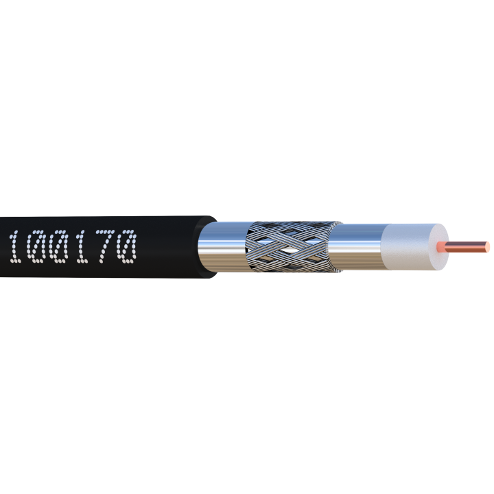 NOIR 100m CABLE COAX 17PAtC classe A  triple écran