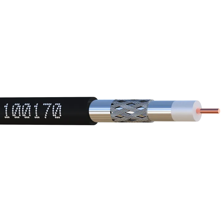 Noir 100M Câble Câble Coax 17Patc Classe A Triple Écran