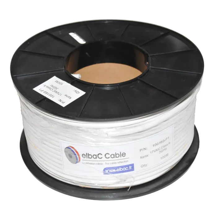 Câble Coaxial 17Vatc Classe A Triple Écran Blanc 100M