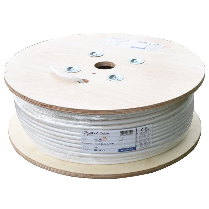 CABLE COAX 11VATC classe A BLANC bobine de 250 m