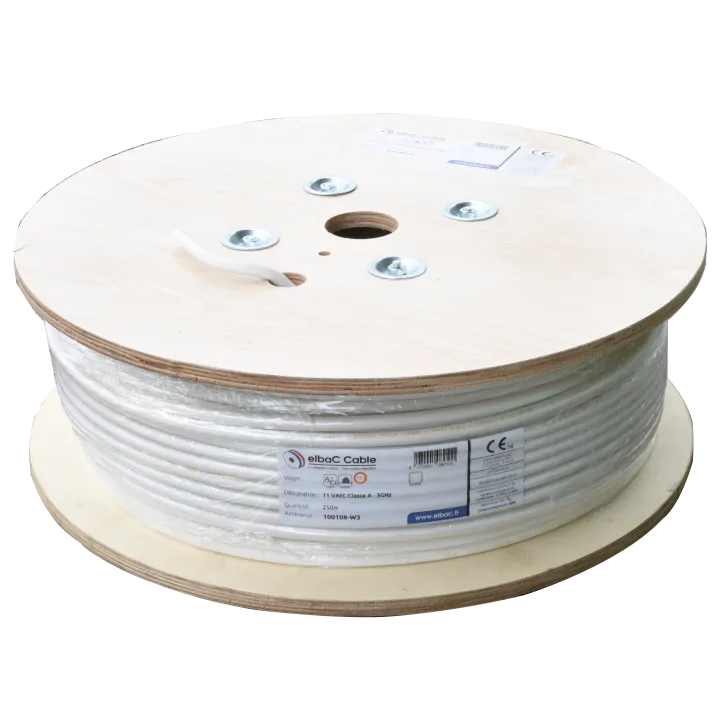Câble Câble Coax 11Vatc Classe A Blanc Bobine De 250 M