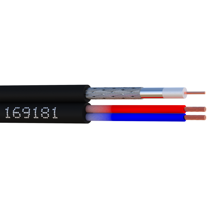 CABLE VIDEO+ALIM - iDEFI.61+2x0.75 Couronne 50 M