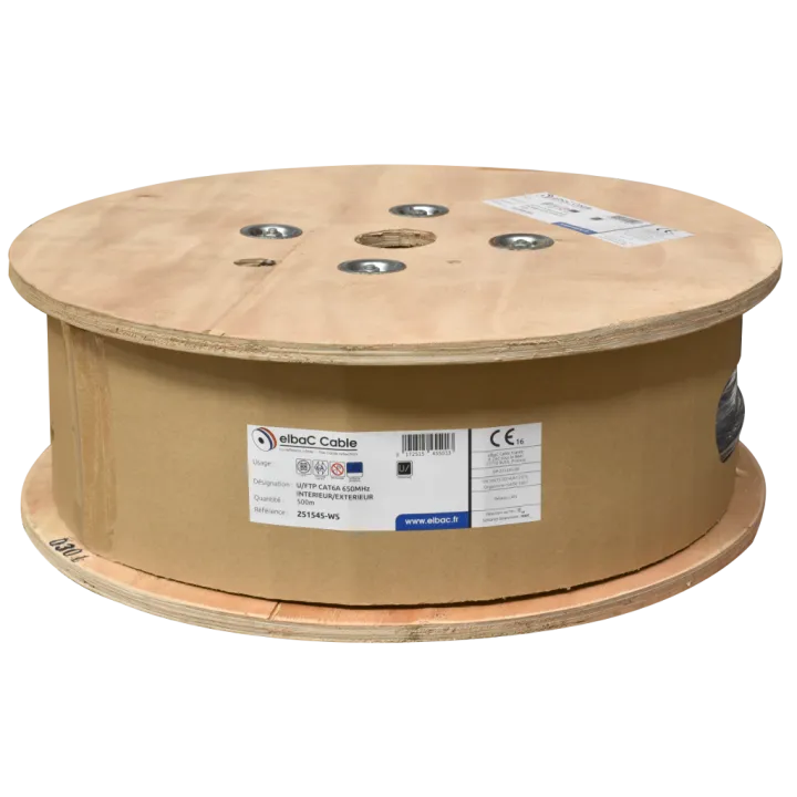 Câble U/Ftp Cat6A 650Mhz Interphone/Ext Bob Boi 500 M