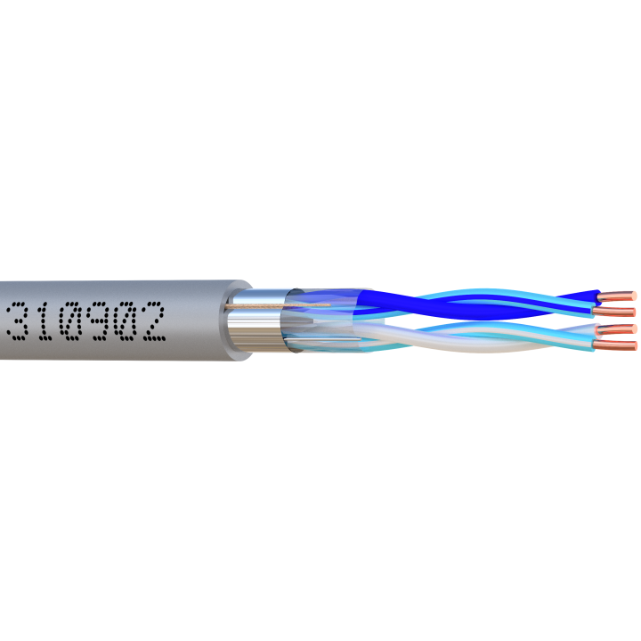 CABLE PORTIER 2 paires AWG 20 GRIS 100m 310902-B1