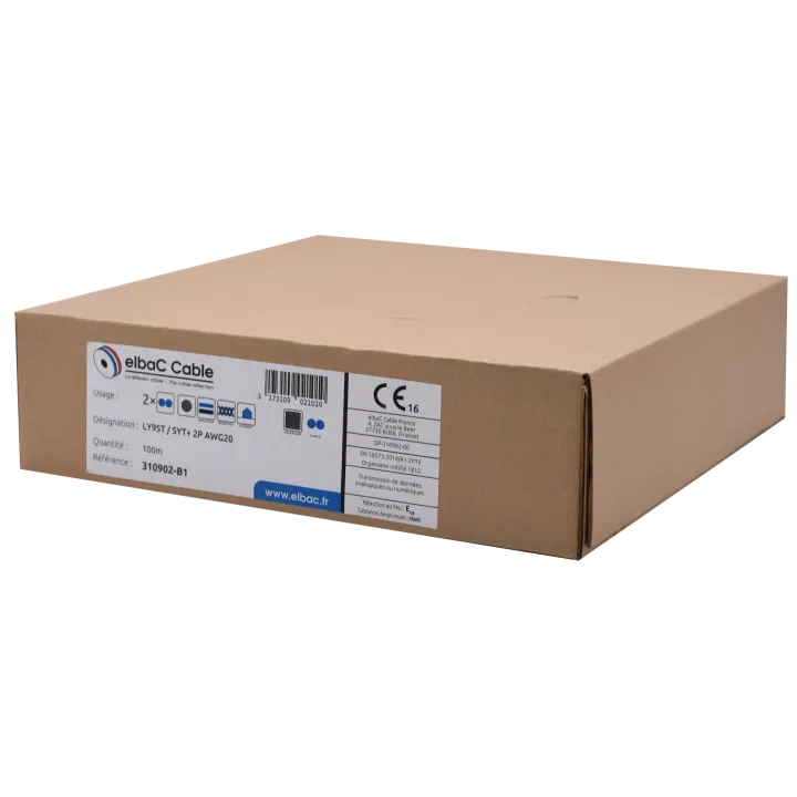 Câble Portier 2 Paire Awg 20 Gri 100M 310902-B1
