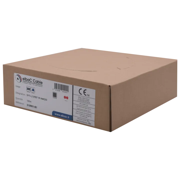 Câble Portier 1 Paire Awg 20 Gri 310901 Rouleau De 100M