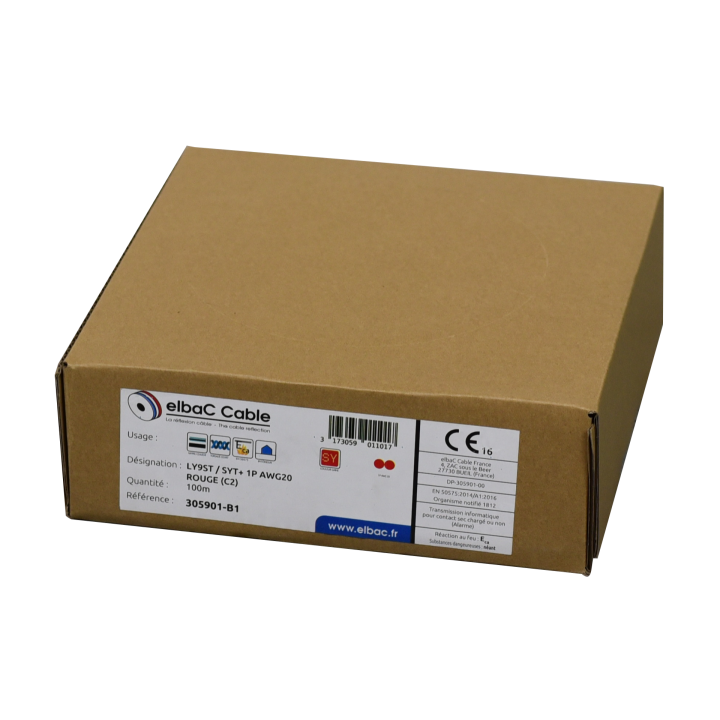 SYT+/LY9ST 01P AWG20 ROUGE Boite 100 M