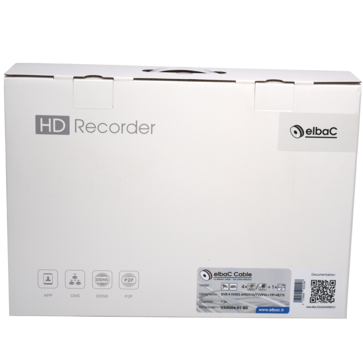 Dvr 4 Voies Ahd/Cvi/Tvi/Pal+1Ip+4E/1S Boite 1 Pc