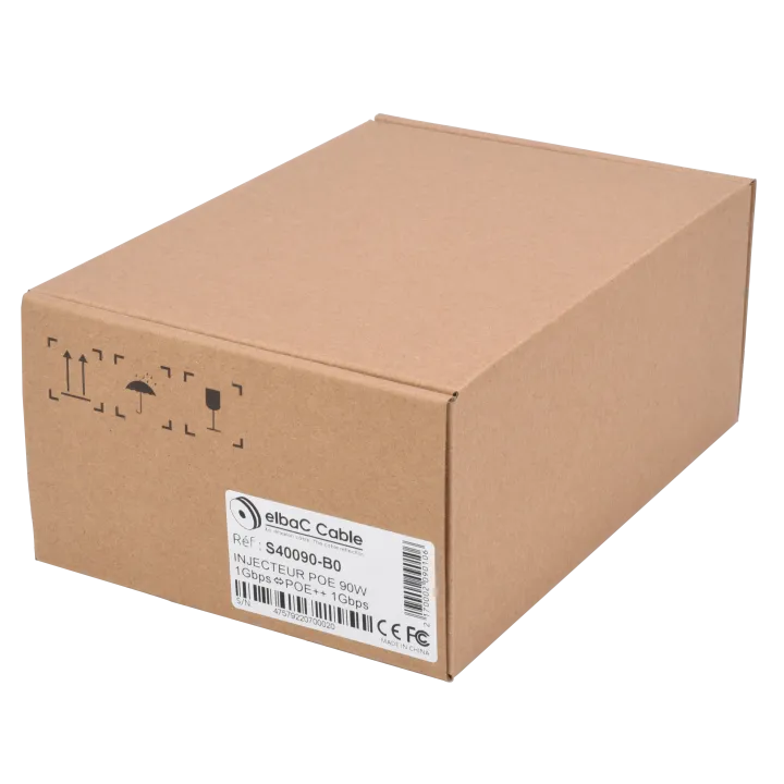 Injecteur Hpoe 90W 1Gbps Boîte 1 Pc