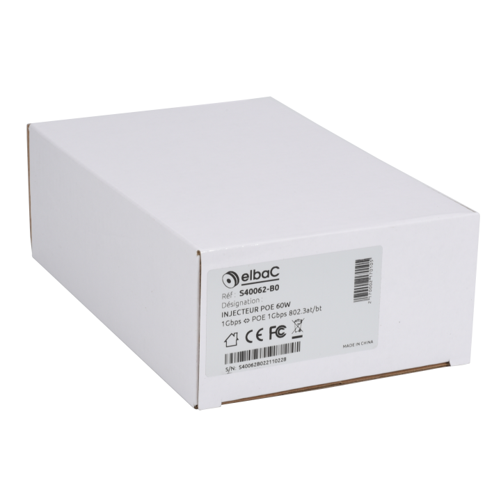 Injecteur Poe 60W 1Gbps Boite 1 Pc