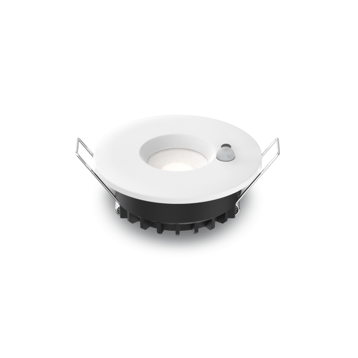 Downlight HORACE, 6W, CCT, encastré. Ø68mm,IP65,blanc,sensor PIR
