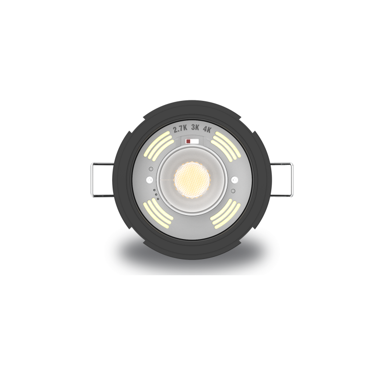 Downlight HORACE, 6W, CCT, encastré. Ø68mm,IP65,blanc,sensor PIR