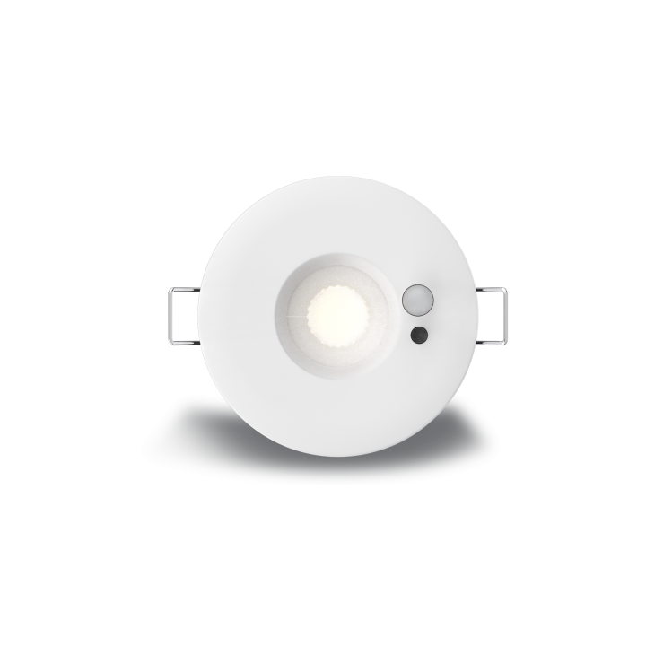 Downlight HORACE, 6W, CCT, encastré. Ø68mm,IP65,blanc,sensor PIR