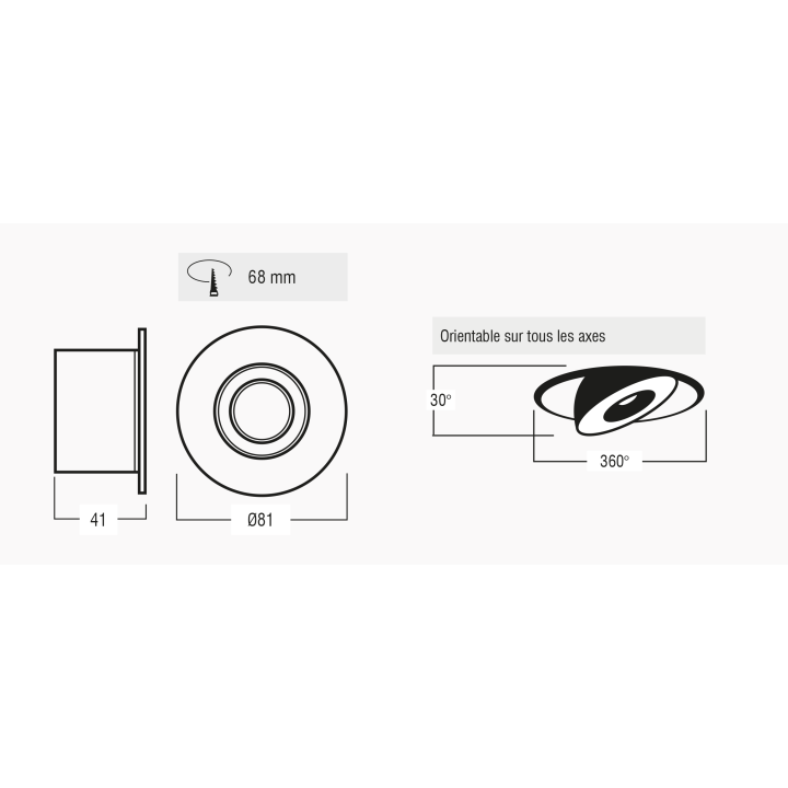 Downlight EDGAR 6W 2.5 IP65 or
