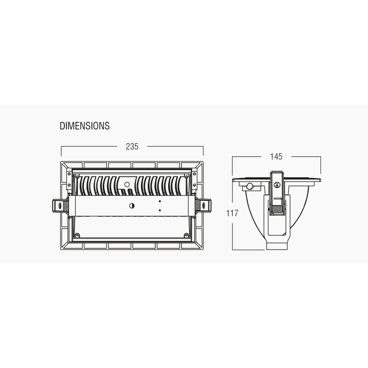 Downlight Rectangulaire NEMTY 45W IP65 4000K 4000lm