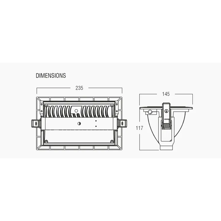 Plafonnier Downlight Rectangulaire Nemty 45W Ip65 4000K 4000Lm