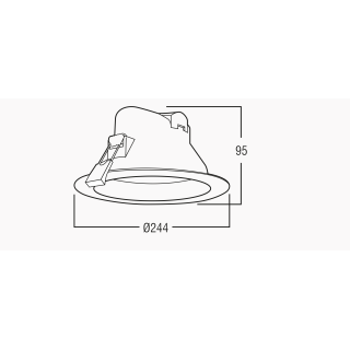 Plafonnier Downlight Aton 25W 8'S'S Ip44 4000K 2350Lm Blanc