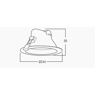 Plafonnier Downlight Aton 25W 8'S'S Ip44 4000K 2350Lm Blanc