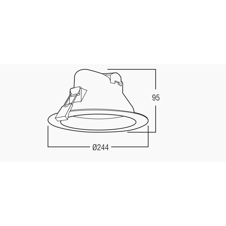 Plafonnier Downlight Aton 25W 8'S'S Ip44 4000K 2350Lm Blanc
