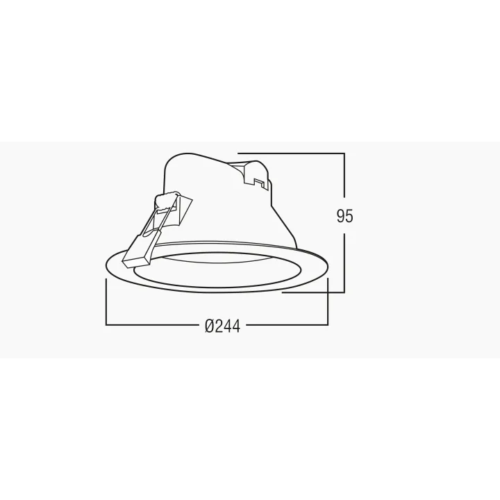 Plafonnier Downlight Aton 25W 8'S'S Ip44 4000K 2350Lm Blanc