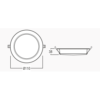 Downlight Horus 10W 3'' Cct Ip54 Blanc Cut-Out 90-95Mm