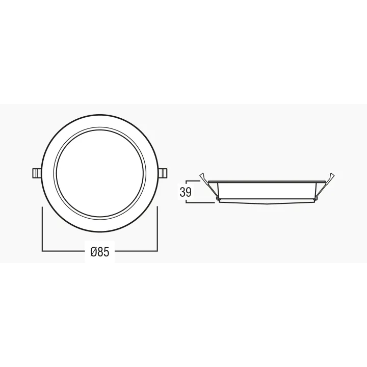 Plafonnier Downlight Horu 7W 2 5'S'S Cct Ip54 Blanc Cut-Out 70-75Mm