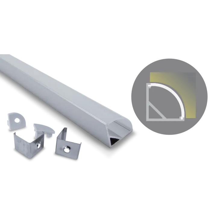 Profilé Aluminium Dangle, 2000Mm, Diffuseur Opale, Pour Ruban 10Mm