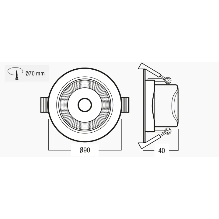 Spot Harmony Cct, 7 Watts, Dim. Triac, Encas. Ø70Mm, Blanc Dynamique