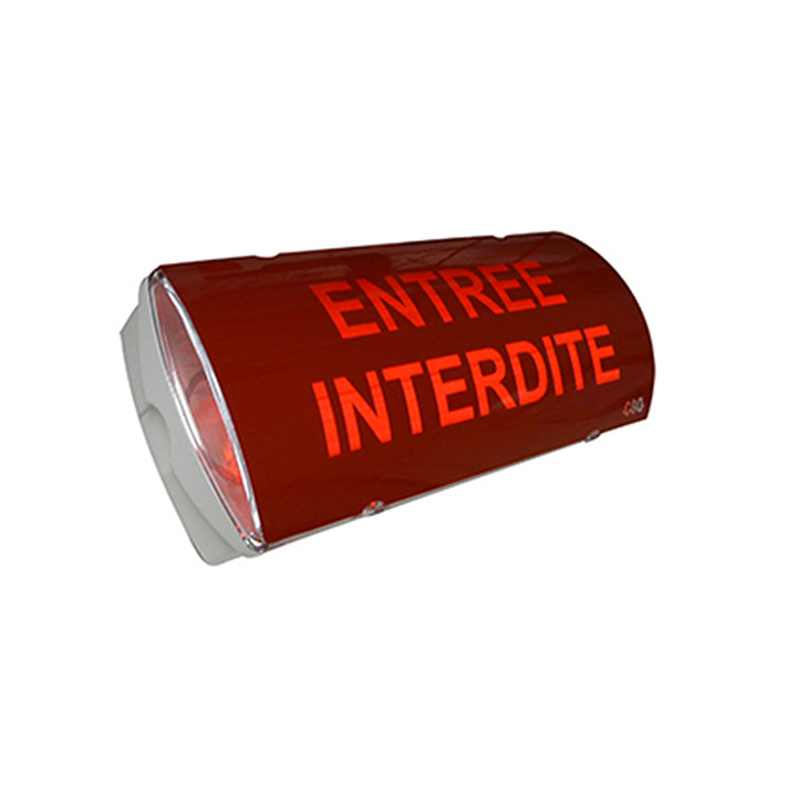 Panneau lumineux pour indication 'ENTREE INTERDITE' en cas d'inc