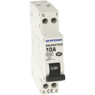 Disjoncteur 1P+N 10A Nf Courbe C Connexion Vi Haut/Ba 3Ka