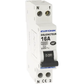 Disjoncteur 1P+N 16A Nf, Cx Vi Haut/Ba 3 Ka D