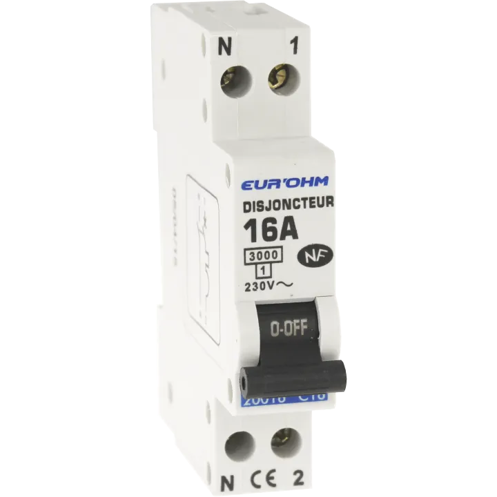 Disjoncteur 1P+N 16A Nf, Cx Vi Haut/Ba 3 Ka D